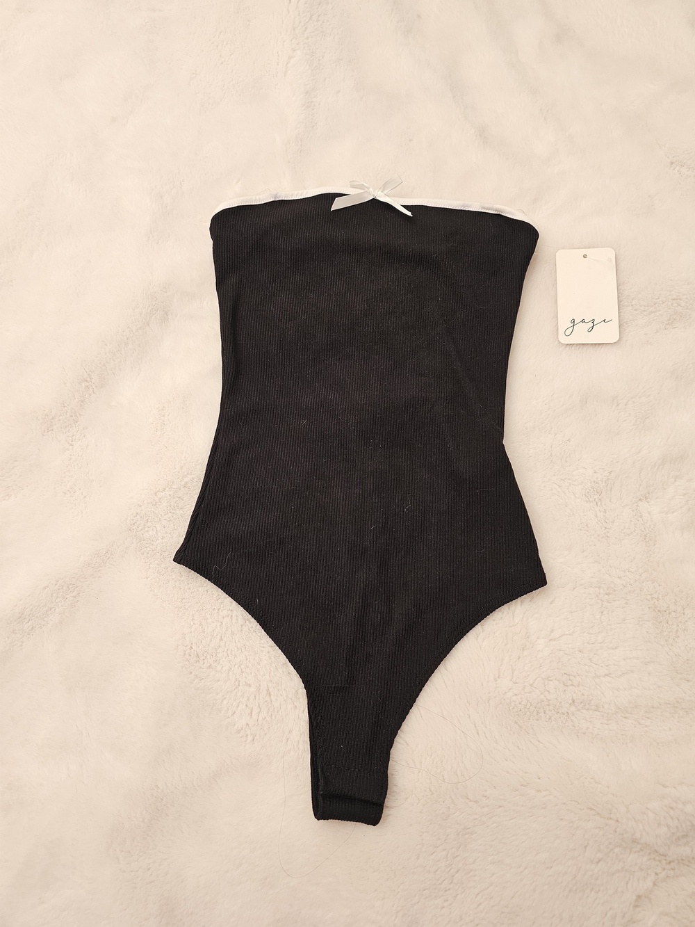 New Gaze Strapless Bodysuit With Bow Detail Size Small
